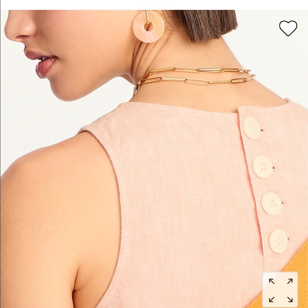 Jcrew Peach Button Back 100% Linen Shift - image 3